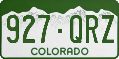 CO license plate 927QRZ