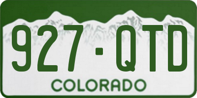 CO license plate 927QTD