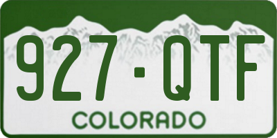 CO license plate 927QTF