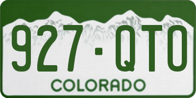 CO license plate 927QTO