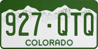 CO license plate 927QTQ