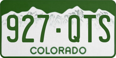 CO license plate 927QTS
