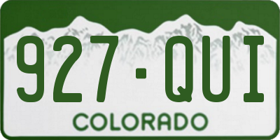 CO license plate 927QUI