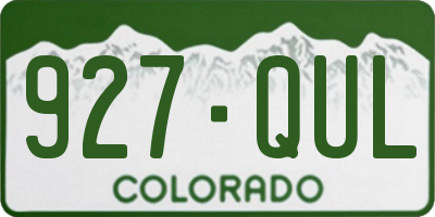 CO license plate 927QUL