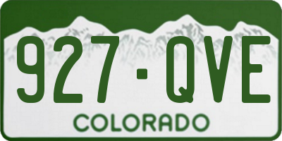CO license plate 927QVE