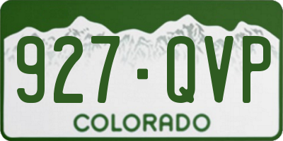 CO license plate 927QVP