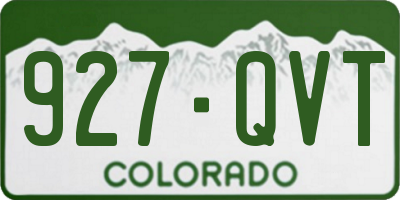 CO license plate 927QVT