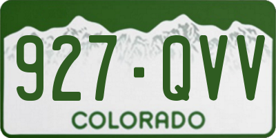 CO license plate 927QVV