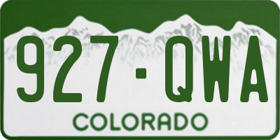 CO license plate 927QWA