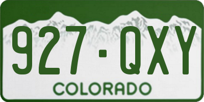 CO license plate 927QXY