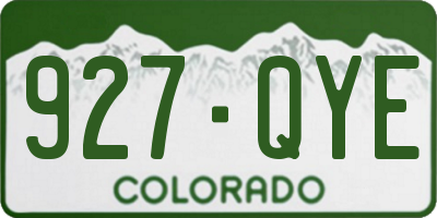 CO license plate 927QYE