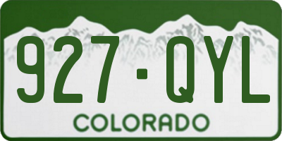 CO license plate 927QYL