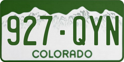 CO license plate 927QYN