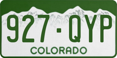 CO license plate 927QYP
