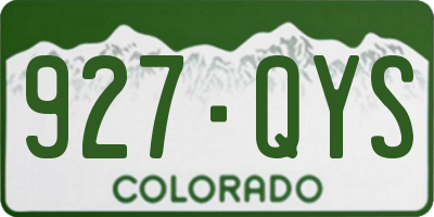 CO license plate 927QYS