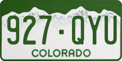 CO license plate 927QYU