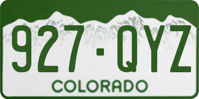 CO license plate 927QYZ