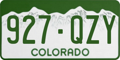 CO license plate 927QZY