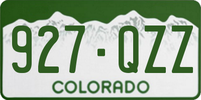 CO license plate 927QZZ