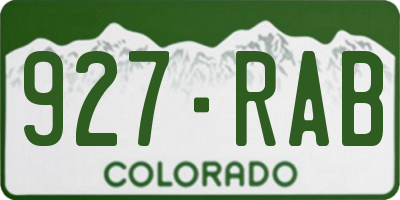 CO license plate 927RAB