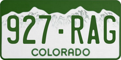 CO license plate 927RAG