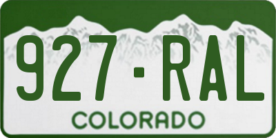 CO license plate 927RAL