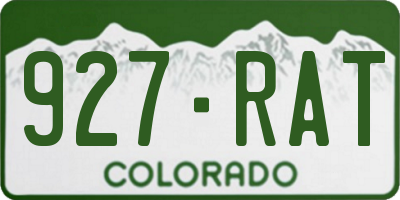 CO license plate 927RAT