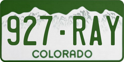 CO license plate 927RAY