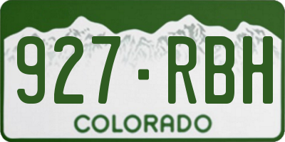 CO license plate 927RBH