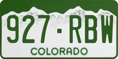 CO license plate 927RBW