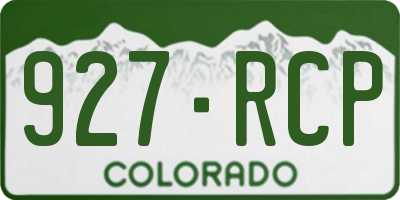 CO license plate 927RCP