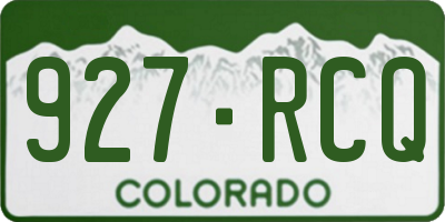 CO license plate 927RCQ