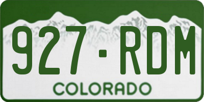 CO license plate 927RDM