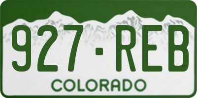 CO license plate 927REB