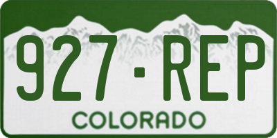 CO license plate 927REP