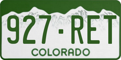 CO license plate 927RET