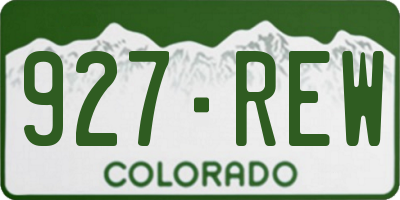 CO license plate 927REW