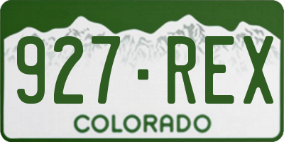 CO license plate 927REX