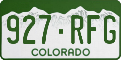 CO license plate 927RFG