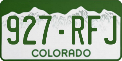 CO license plate 927RFJ