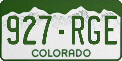 CO license plate 927RGE