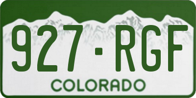 CO license plate 927RGF