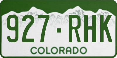 CO license plate 927RHK