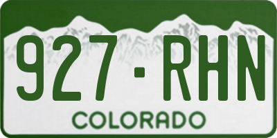CO license plate 927RHN