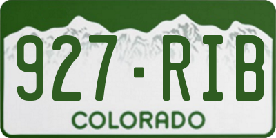 CO license plate 927RIB