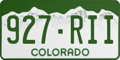 CO license plate 927RII