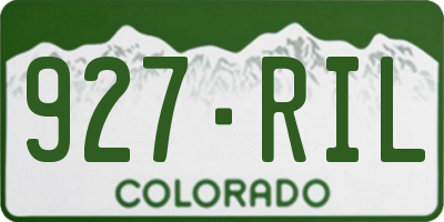 CO license plate 927RIL