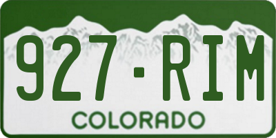CO license plate 927RIM