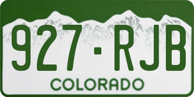 CO license plate 927RJB