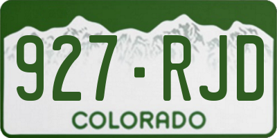 CO license plate 927RJD